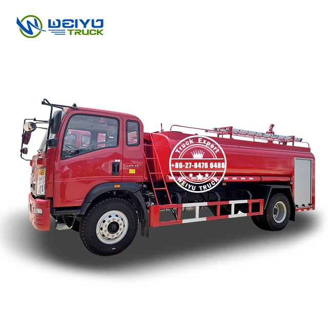 Sinotruk HOWO 6 Wheels 8 CBM 8000Liters Fire Water Sprinkler Truck From